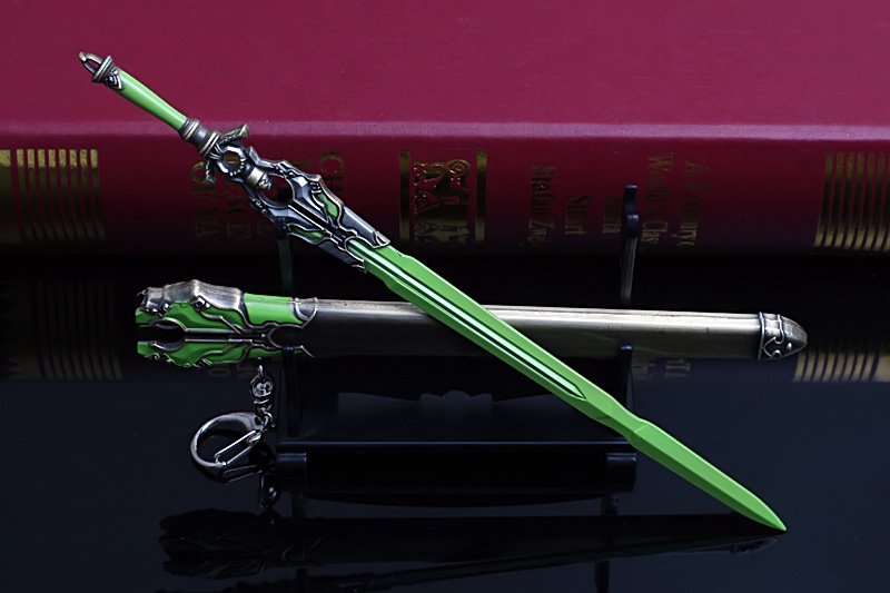 中国古剑兵器晗光剑韶明剑22厘米带鞘武器模型合金钥匙扣百里屠苏