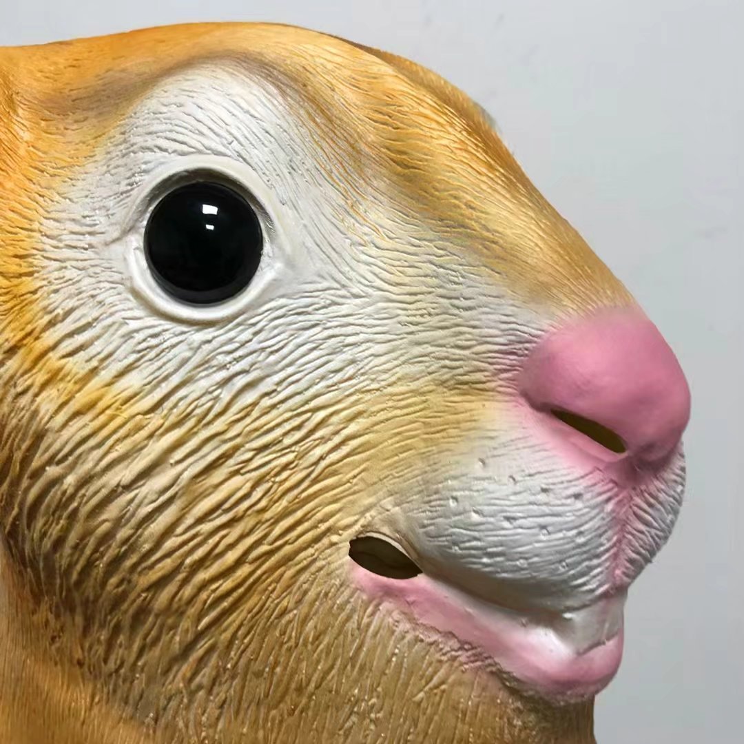 厂家批发老松鼠面具 仿真乳胶动物头套男女人万圣节化妆舞会派对