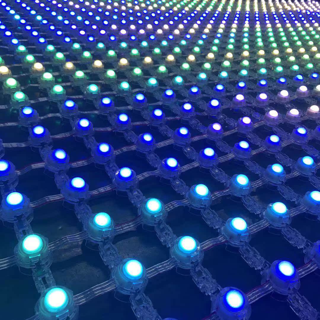 5050灯珠12mm全彩点控灯串 四线全彩灌胶的外露灯 led全彩灯串