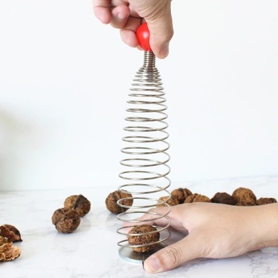 坚果神器 不锈钢弹簧核桃夹 开砸核桃神器 坚果碎壳器 整粒剥工具