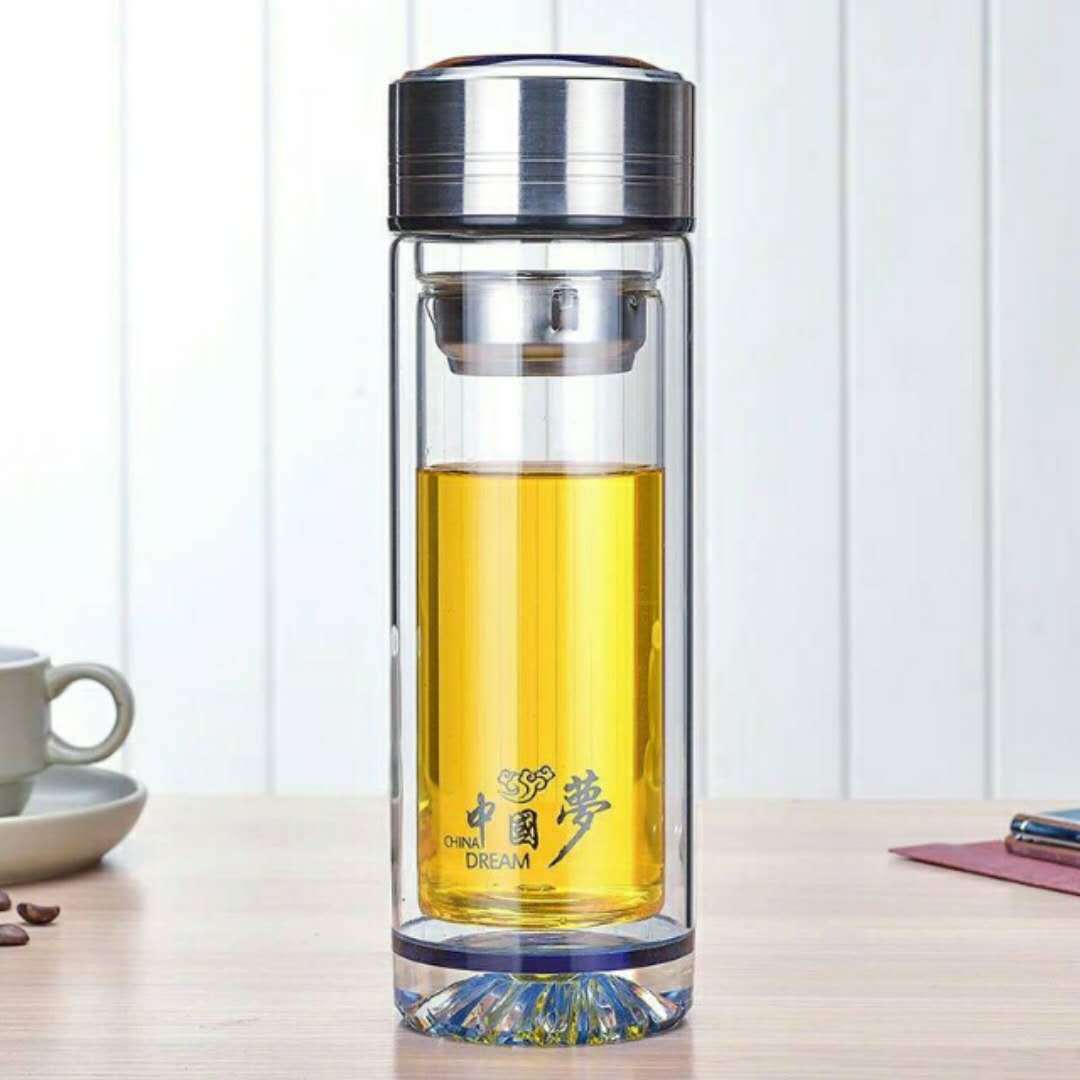 保温杯玻璃杯双层玻璃杯高硼硅玻璃杯保温杯创意玻璃杯双层定制