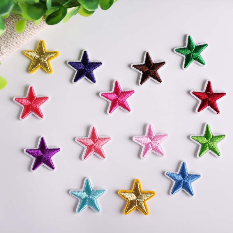 依绣刺绣布贴电脑绣花章精品diy特小号多色五角星衣服装饰补丁贴