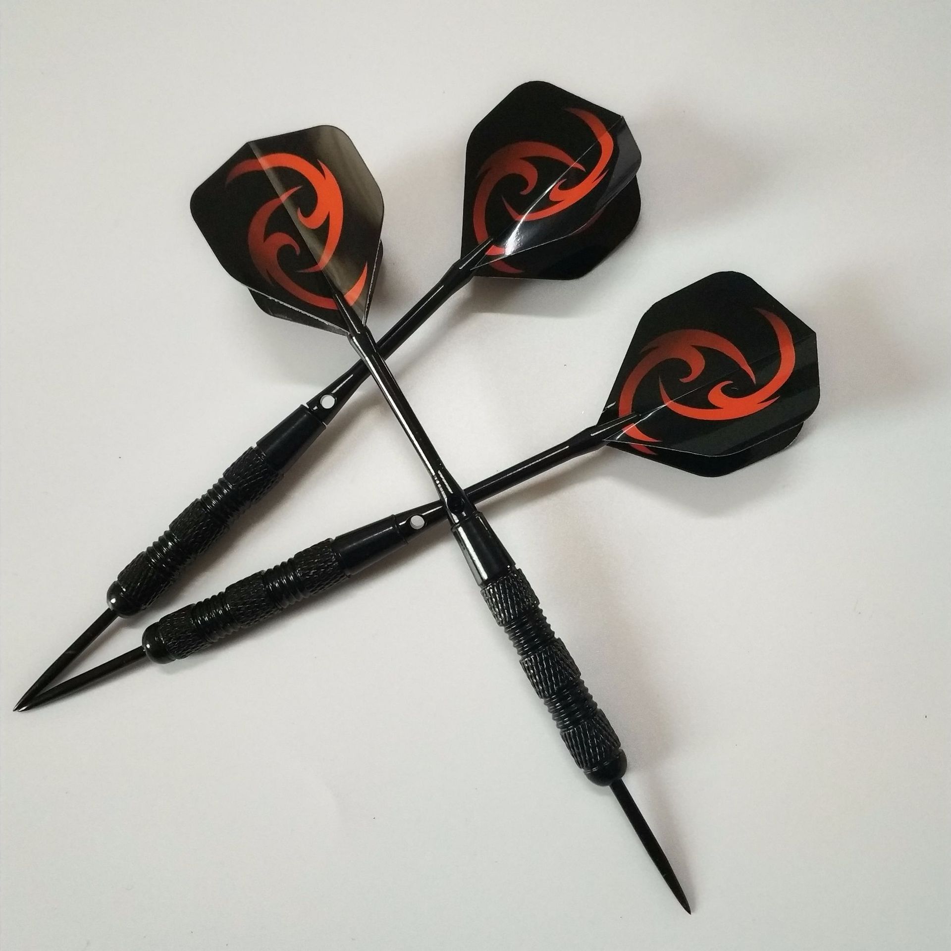 20g电熔镍黑飞镖针精品雕艺炫酷镖叶黑色杆子不易断飞镖针3支装