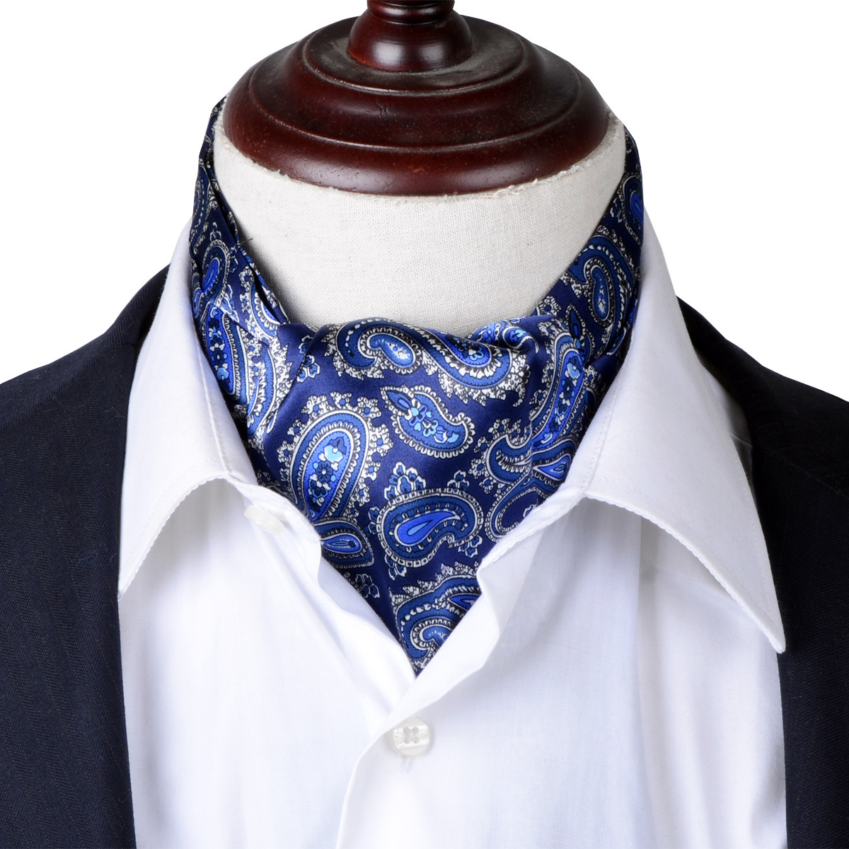 礼品双面真丝印花男士领巾丝巾 英伦领口巾