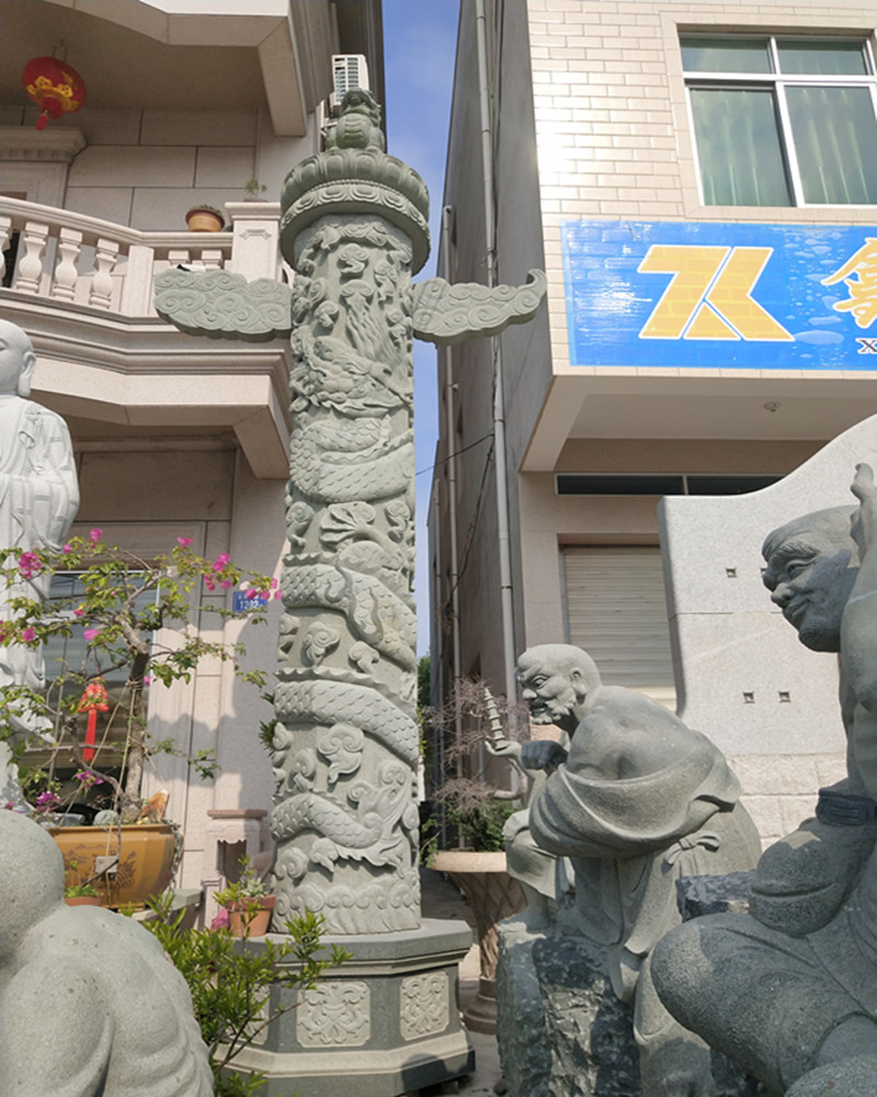 厂家直销石雕龙柱花岗岩汉白玉柱子寺庙景区广场华表柱摆件可定制