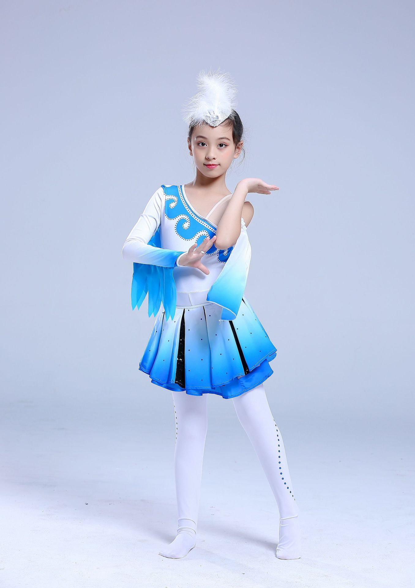 荷花少年海燕舞蹈儿童演出服女童群舞海鸥小鸟翅膀飞翔表演服装