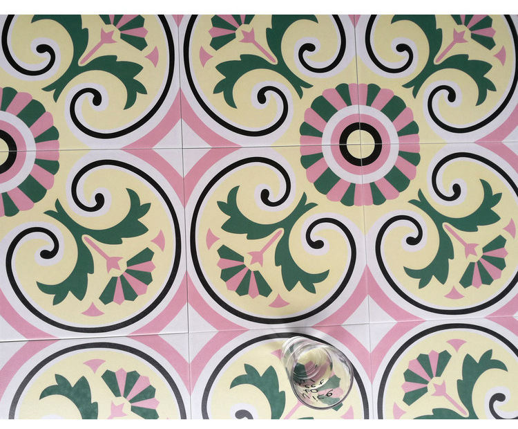 花砖定制30×30粉红色拼花地砖女装店阳台防滑小花砖餐厅网红瓷砖