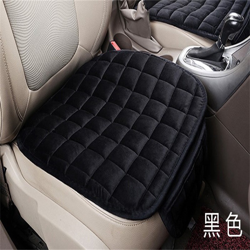 Car Cushion Winter Three-Piece Single Piece Non-Backrest Plush Front Seat Cushion Non-Slip Tie-Free Car Supplies-Plaid