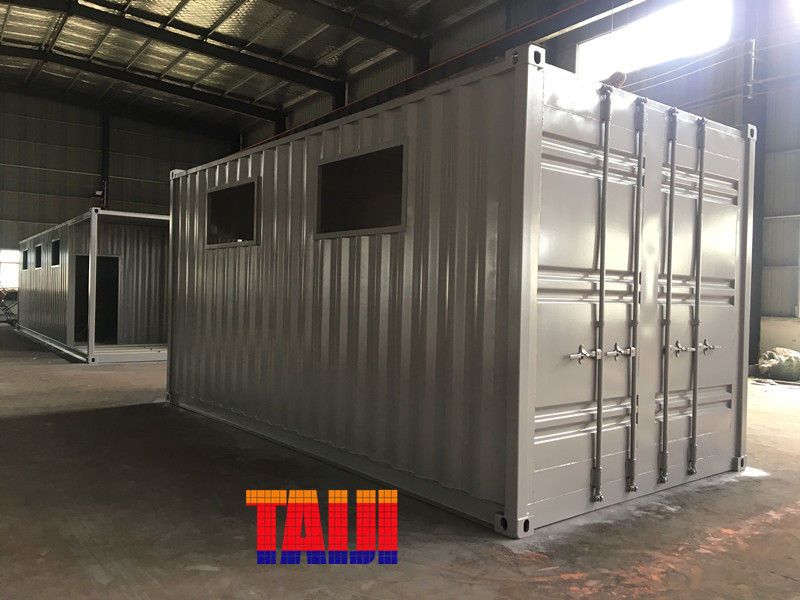 用固定焊接形式保留集装箱元素,内部底部不需要集装箱地板,客户回去后