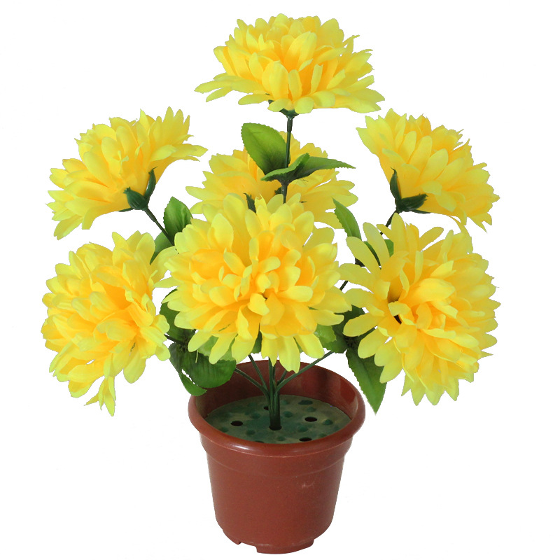 7头尖菊 清明仿真菊花 祭祀扫墓上坟绢花 假花清明花厂家直销