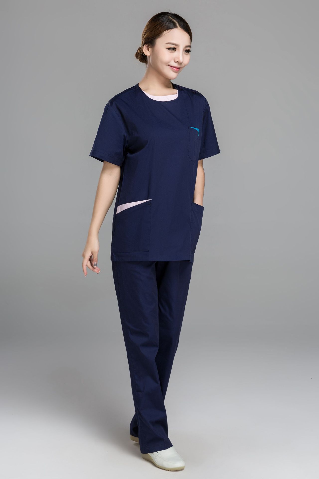 医生医院白大褂洗手衣美容整容实验隔离手术衣刷手工作服男女短袖