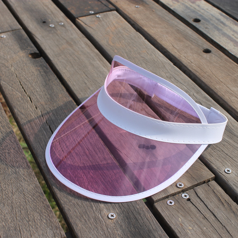 空顶帽子男女户外出游防紫外线太阳帽透明pvc遮阳帽旅行防嗮帽子