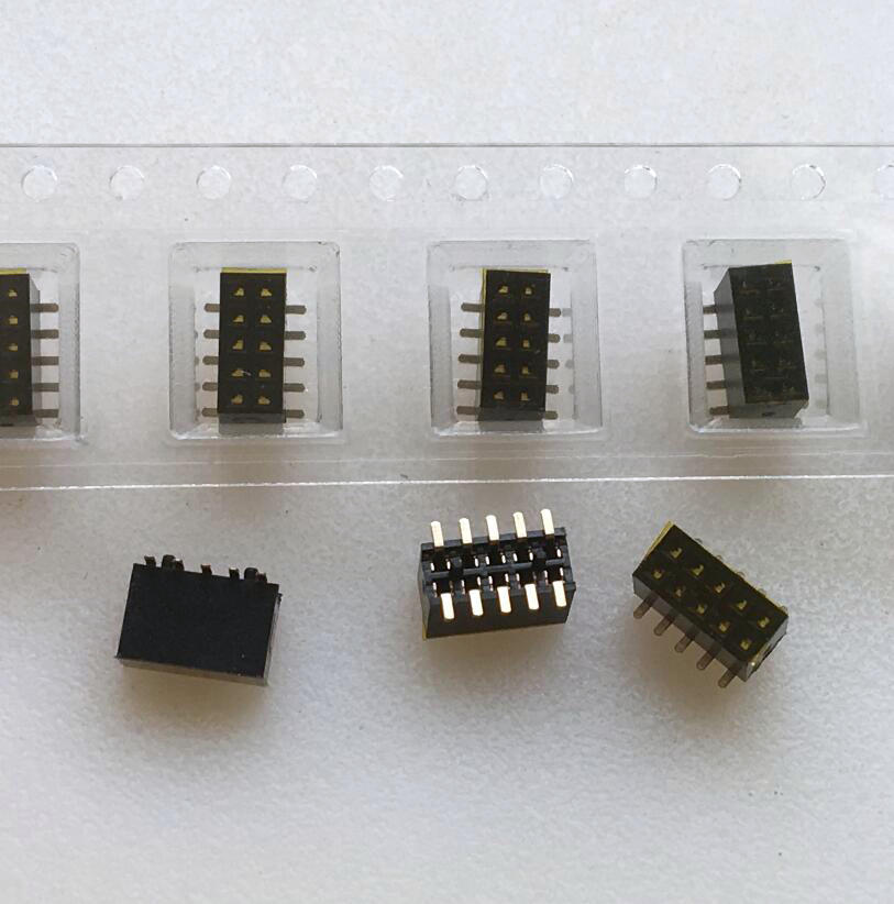 全新 双 排母 排针插座 ph1.27 2*p 2x5脚 smt 贴麦拉 立贴 编带