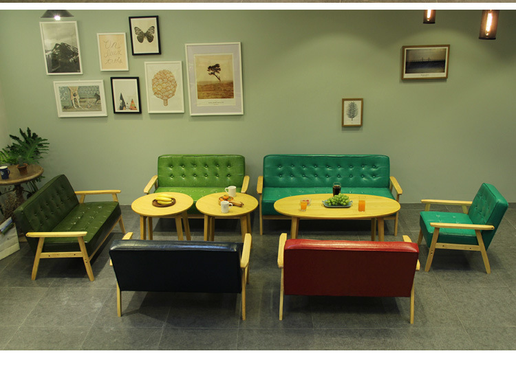 奶茶店咖啡厅甜品店馆西餐厅桌椅组合休闲室双人卡座北欧简约沙发