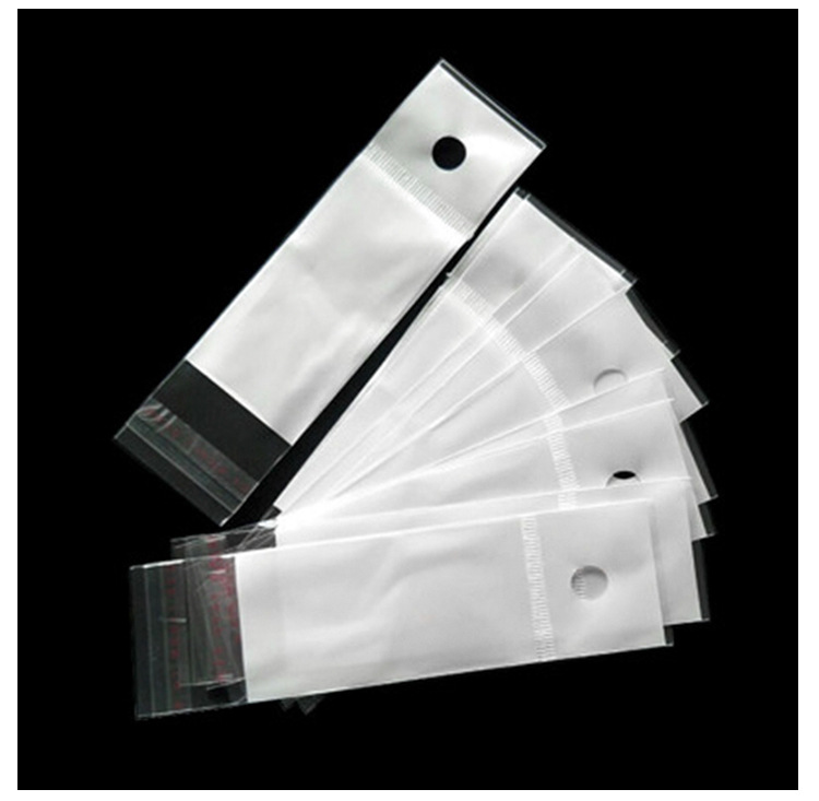 珠光膜袋 opp卡头挂孔袋 透明袋 白底塑料袋 3*11.5双面6丝现货