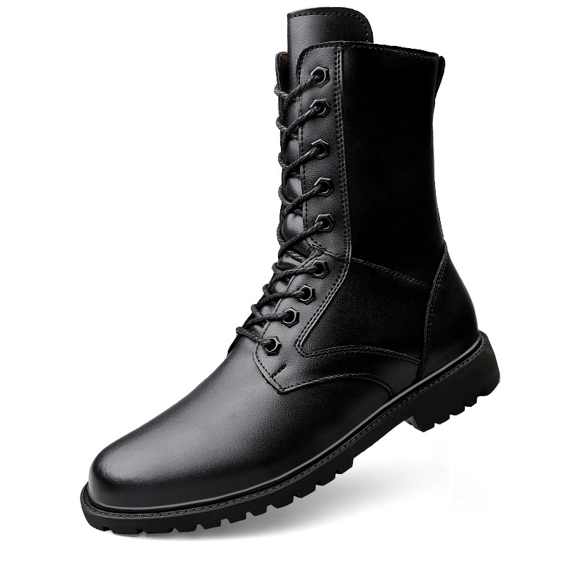 Winter New High-Top Dr. Martens Boots Men's Boots Fleece Zipper Men's Boots Leather Boots