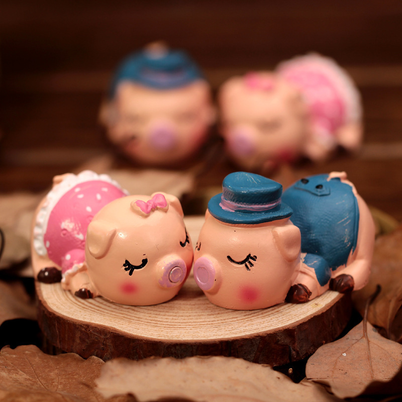 小猪笔筒笔头文具手机架diy配件现货奶油胶滴胶diy自制手机壳材料包