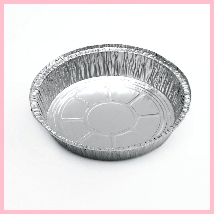 一次性铝箔圆盘 烧烤盘 圆形锡纸烧烤盘 铝箔锡纸盘 航空盘