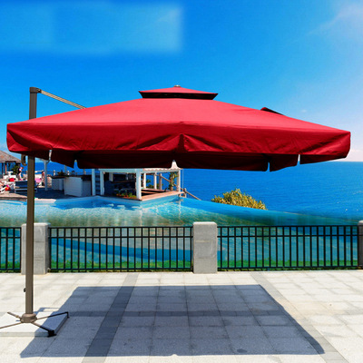 方形3米双顶户外遮阳伞大太阳伞罗马伞岗亭伞庭院遮阳印刷广告伞