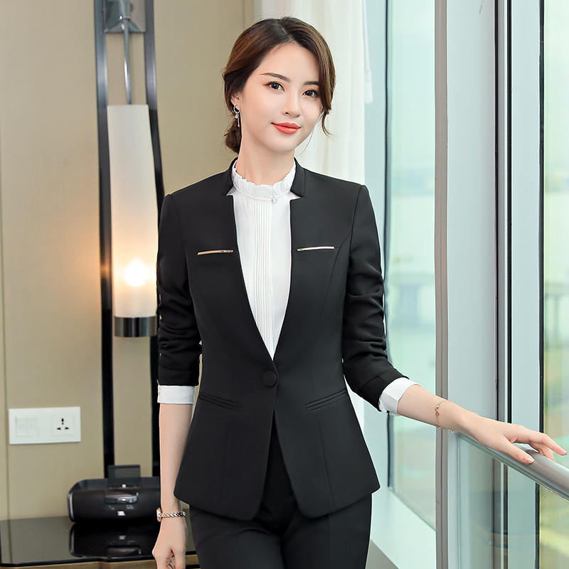 西装套装女职业装女装2022春秋季大学生面试正装银行工作服三件套