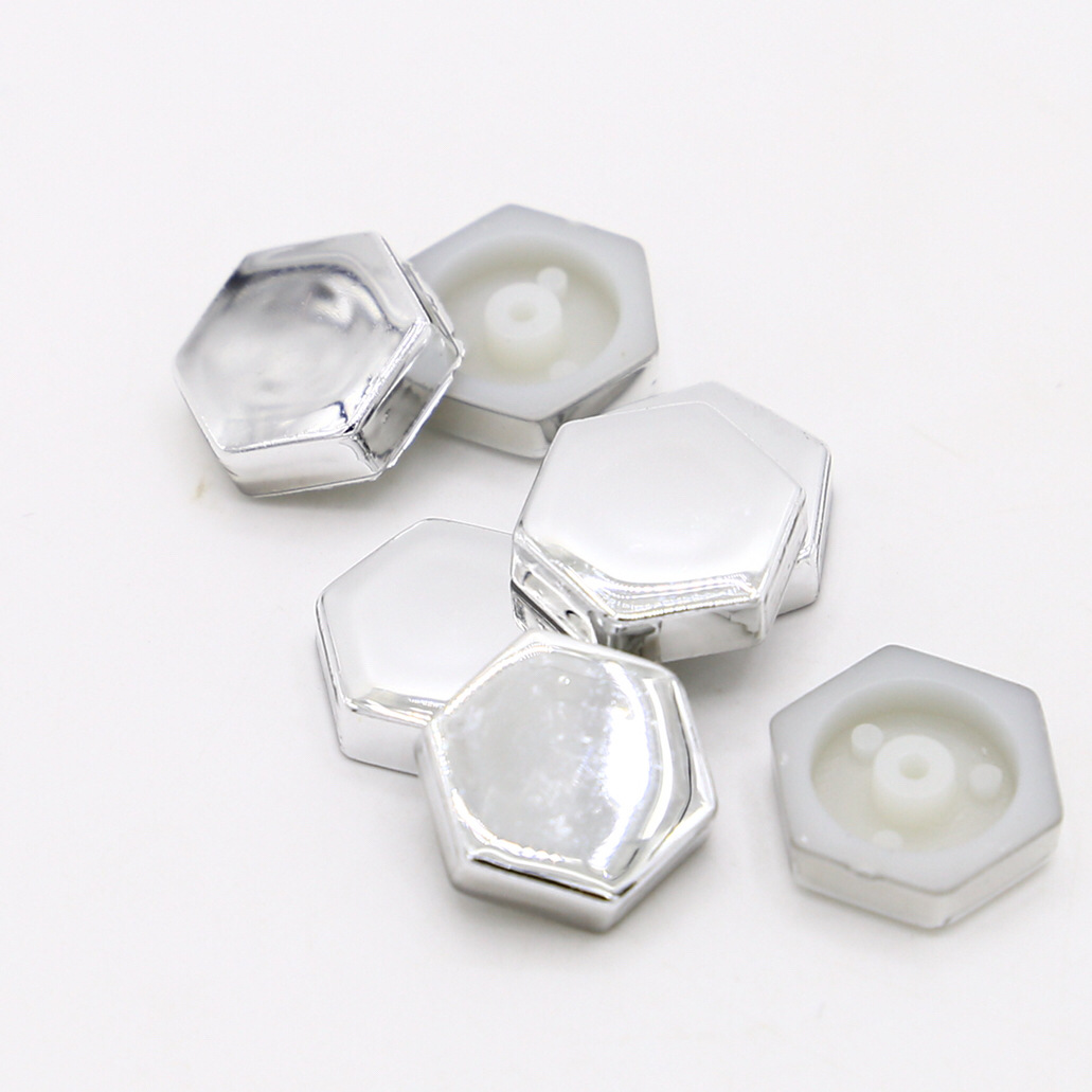 abs六边形塑料胶钉 女鞋鞋材塑料配件 uv电镀饰品铆钉