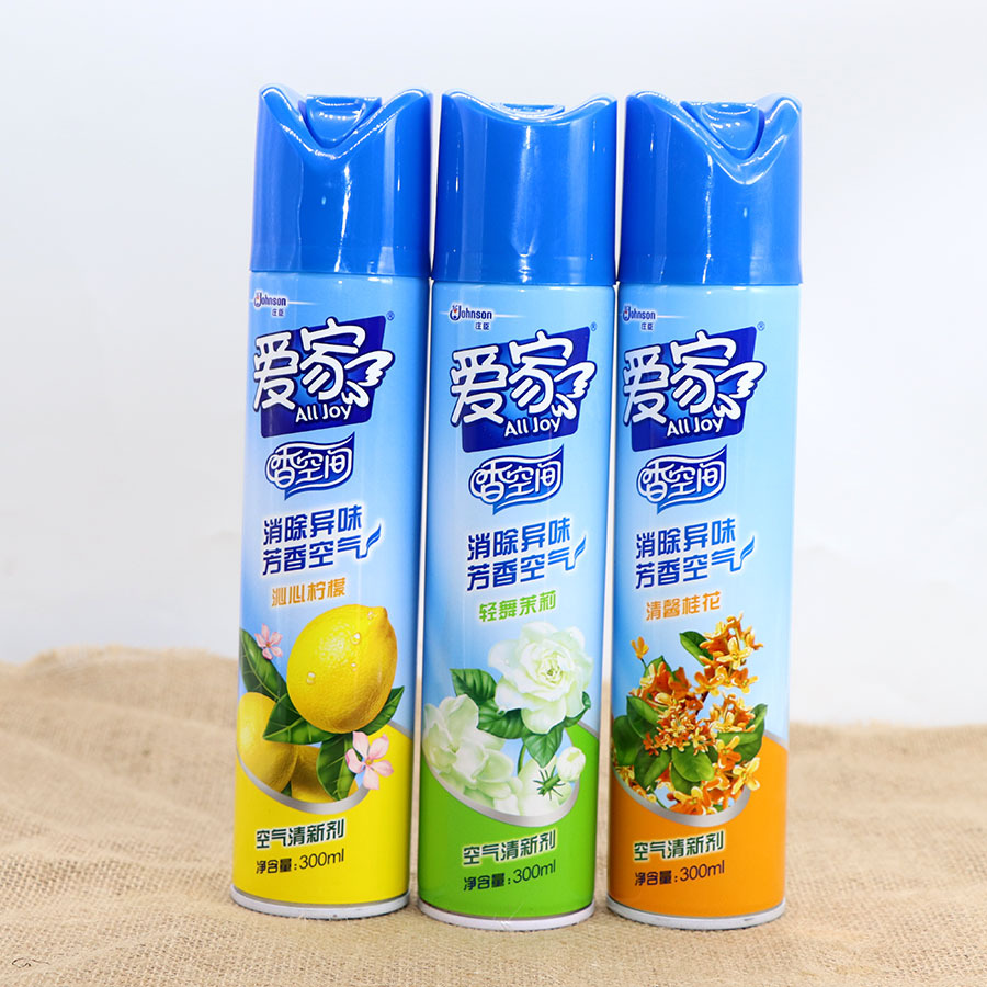 批发正品爱家空气清新剂喷雾300ml家用卧室内厕所车内去味除臭剂
