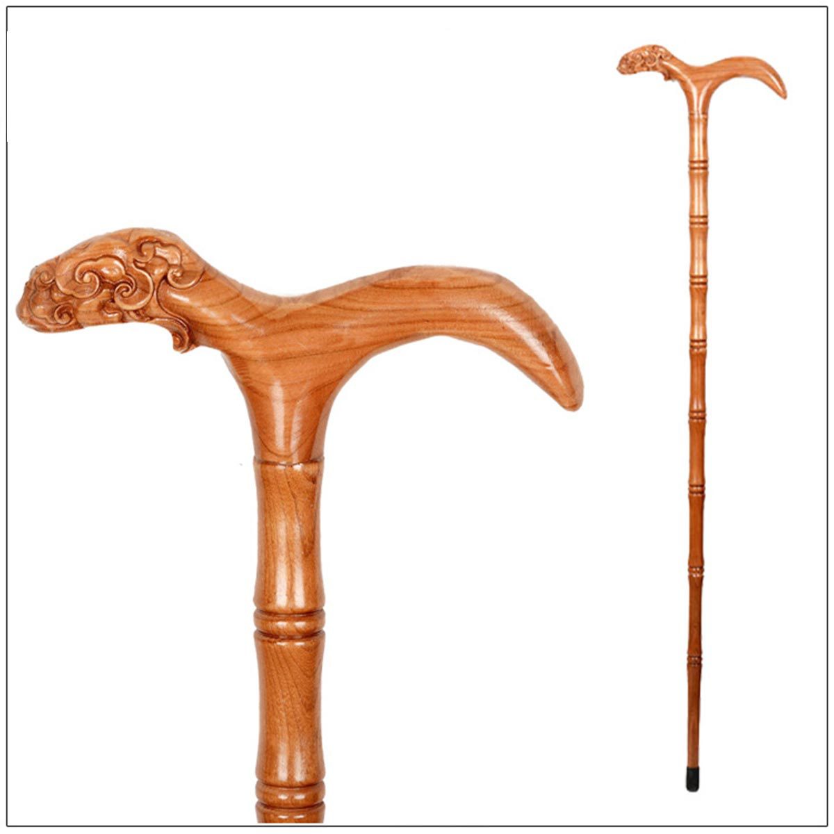 【材质】桃木【名称】桃木拐杖 助行器商品描述材质种类木质雕刻圆雕