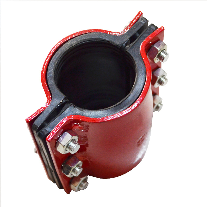 红色精品冲压哈夫节钢板橡胶快速维修抢修节水管堵漏器4分6分