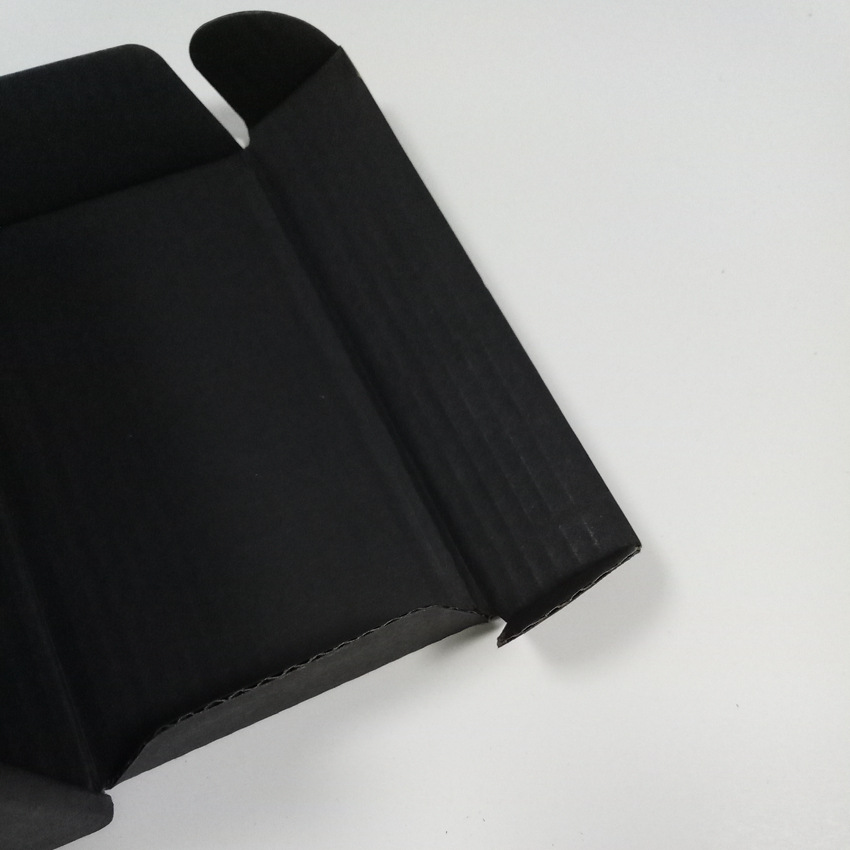 定做黑色飞机盒 双面黑 电子产品包装盒 烫金 瓦楞纸e坑黑色纸盒