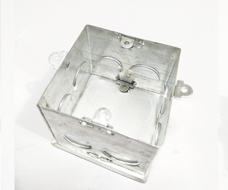 86型金属通底方八角外耳接线盒 焊接镀锌铁预埋开关灯头盒h80 70