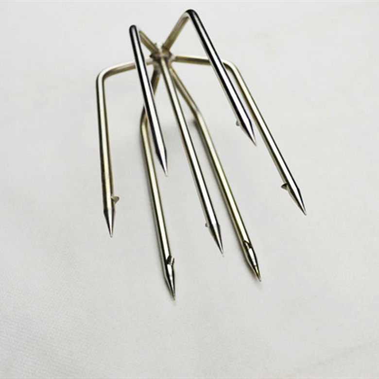 批发圆形七齿鱼叉插鱼垂钓鱼叉大倒刺超硬鱼叉不锈钢鱼叉