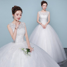 苏州婚纱礼服2024新款齐地绑带中式白色韩式蕾丝婚纱显瘦大码