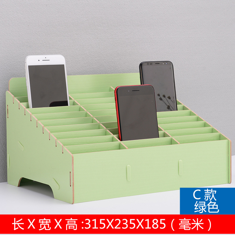 Classroom Meeting Room Mobile Phone Management Box Repair Shop Phone Case Tempered Film Storage Wooden Multi-Grid Phone Storage Box