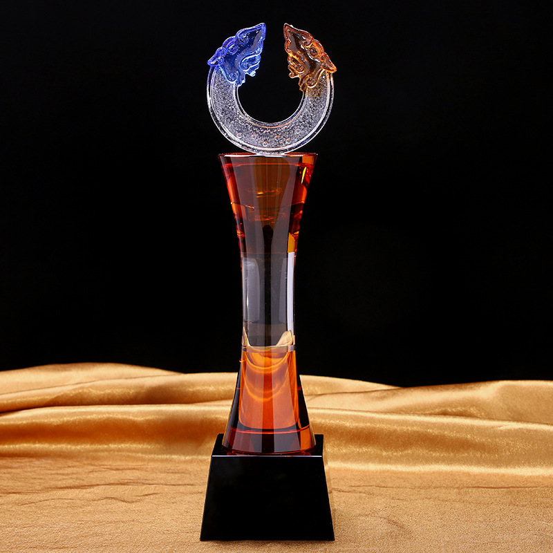 水晶奖杯制作琉璃奖杯定制水晶奖牌企业嘉奖纪念品来图来样定做