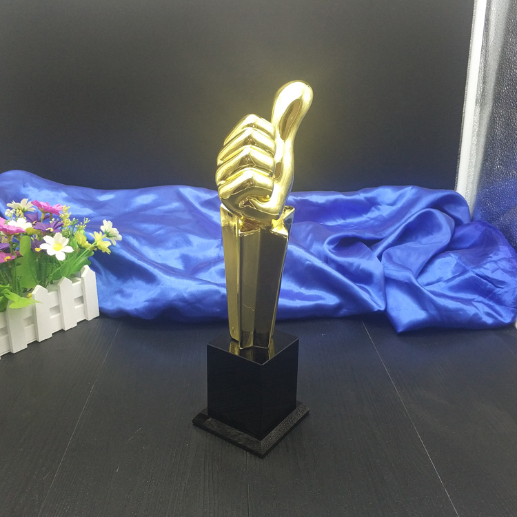 大拇指奖杯定制树脂创意礼品公司优秀个人纪念品厂家批发刻字摆件