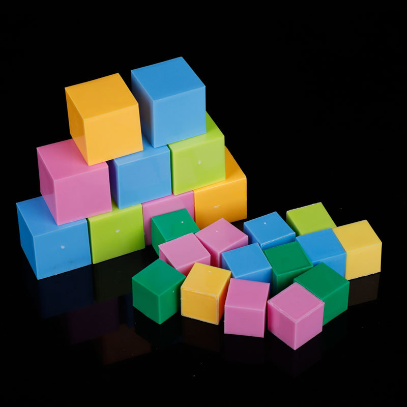 正方体模型 塑料方块教具 数学教具 几何体认知 彩色立体方块