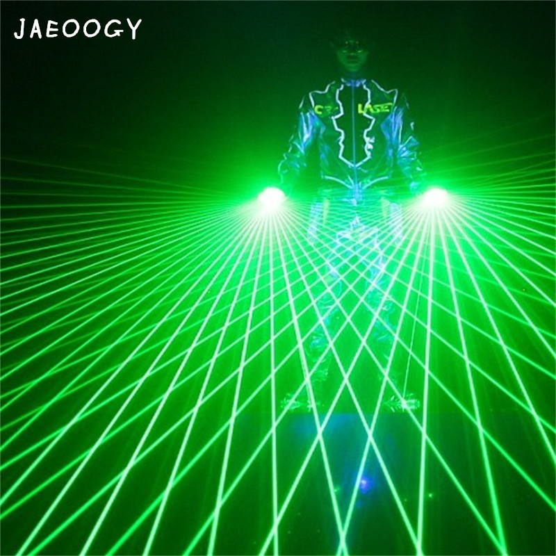 厂家批发激光发光手套绿色荧光舞蹈舞台表演道具万圣节速卖通爆款