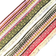 新款民族提花织带 价格优惠 品质保证 厂家批发时尚流苏机织花边