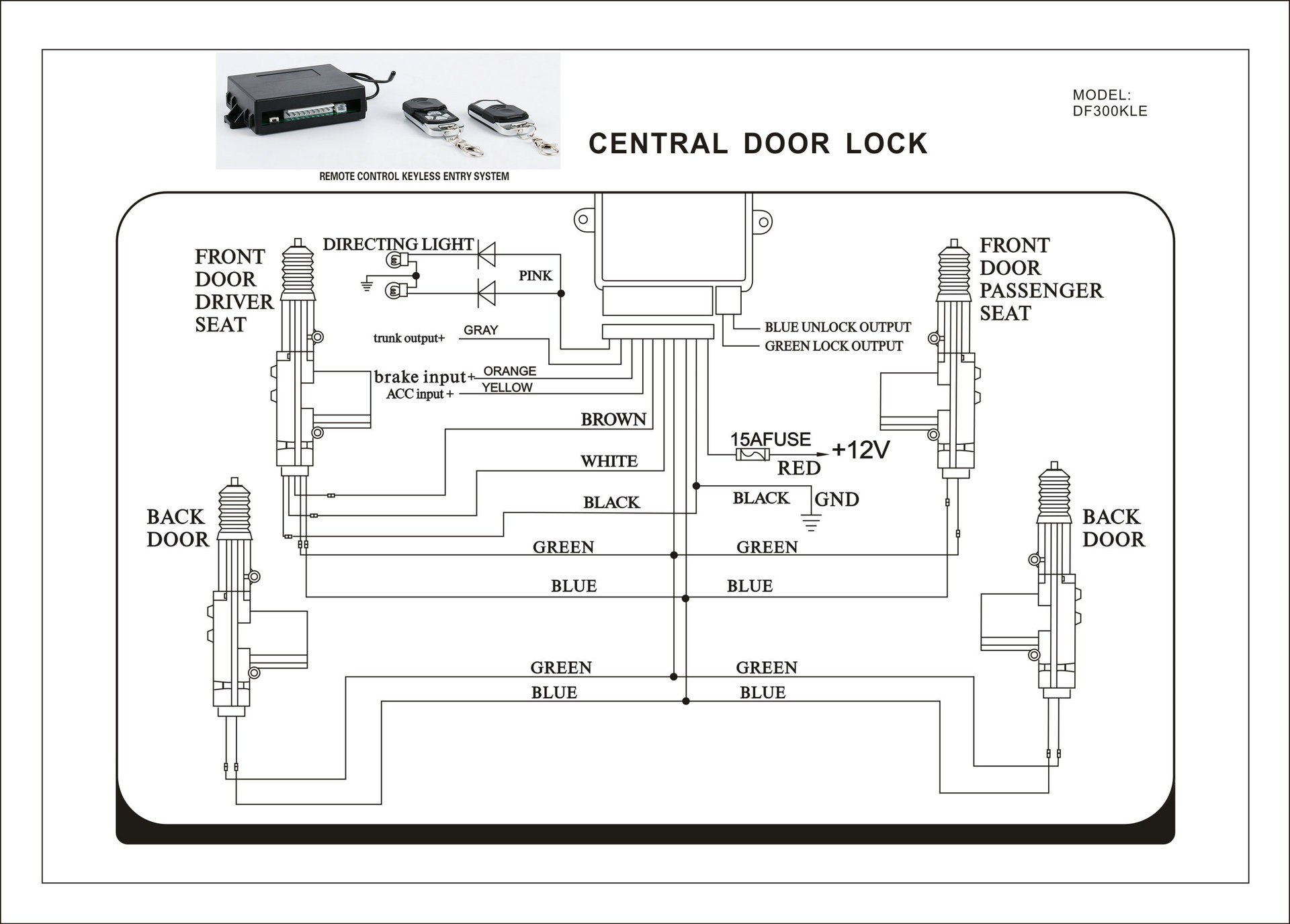 厂家促销遥控钥匙汽车中控锁 一控三防盗器中控锁 带遥控器中控锁