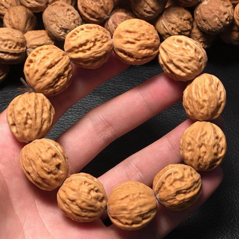 纯野生京八棱小核桃手串25mm精品机刷文玩矮桩小狮子头核桃手链