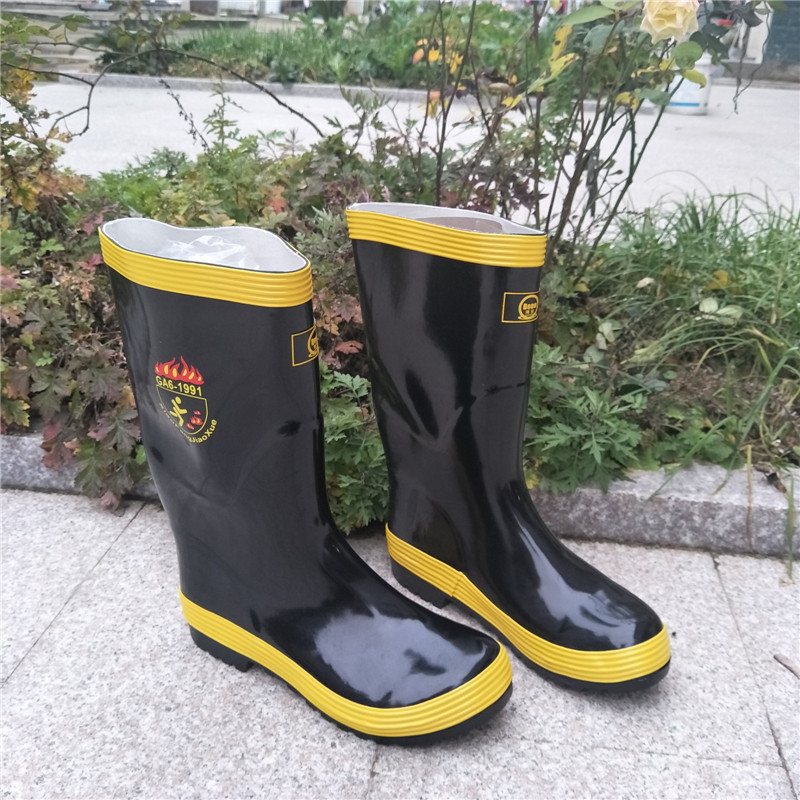 消防雨鞋防水鞋防穿刺 消防套鞋 安全鞋橡胶耐磨雨靴-阿里巴巴