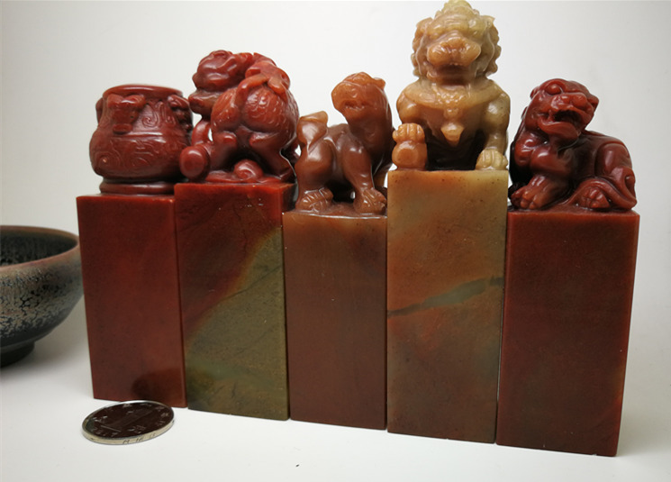 寿山石印度红石印章 书法章料 金石篆刻石料福建源头批发产地直销