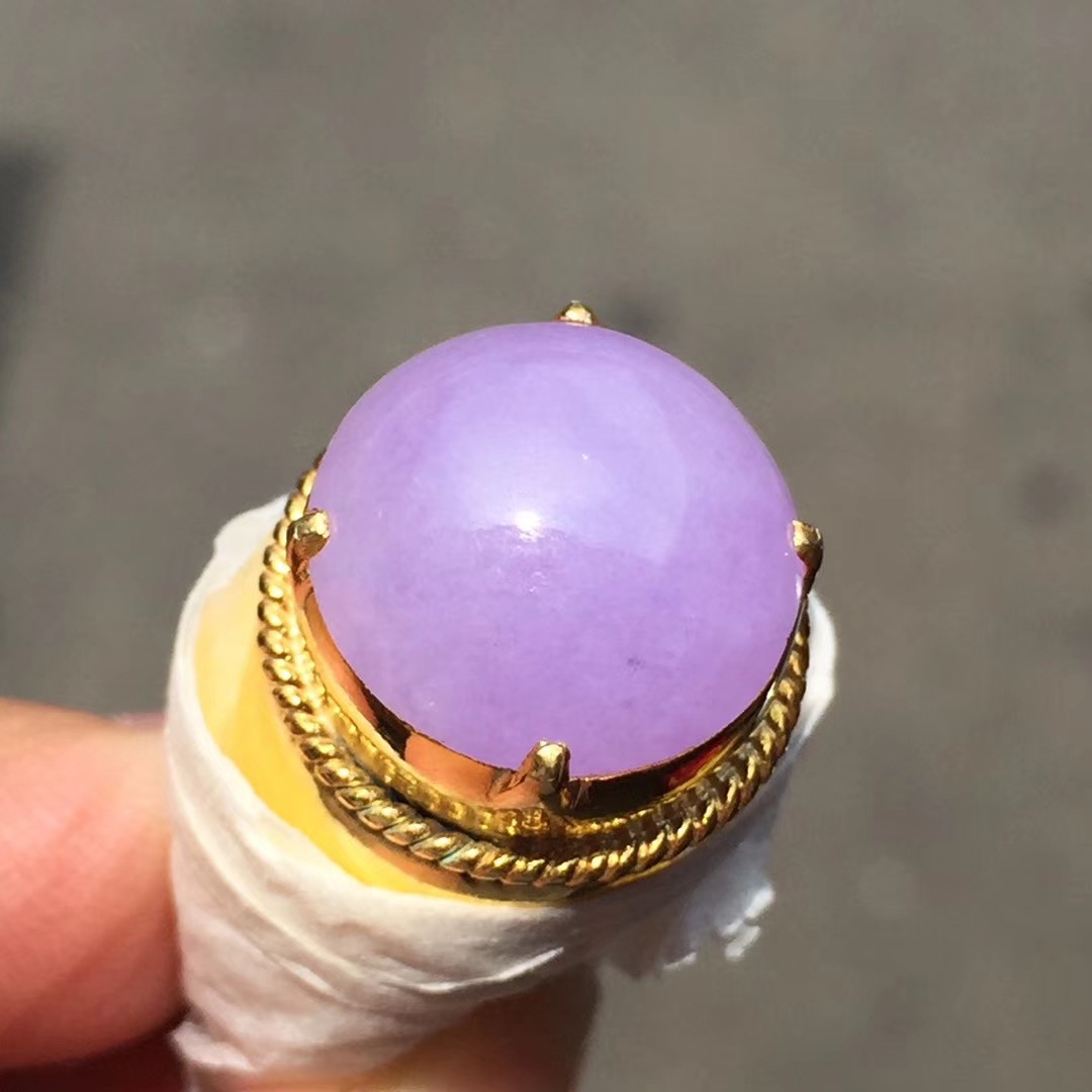 紫罗兰翡翠戒面