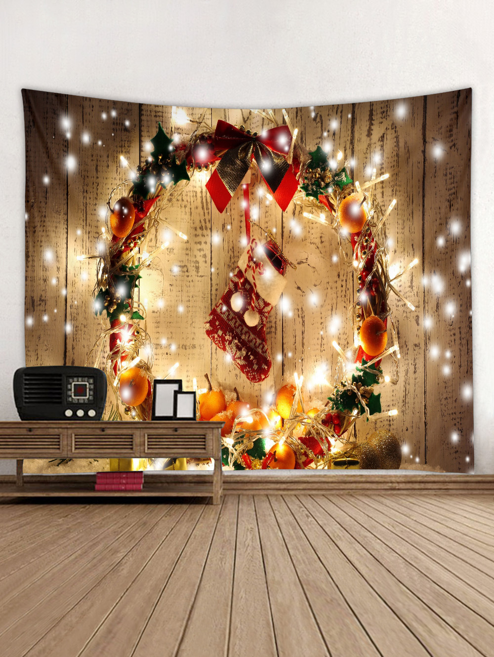 跨境热卖 圣诞挂毯背景布ins挂布墙布数码印花挂毯房间卧室装饰布