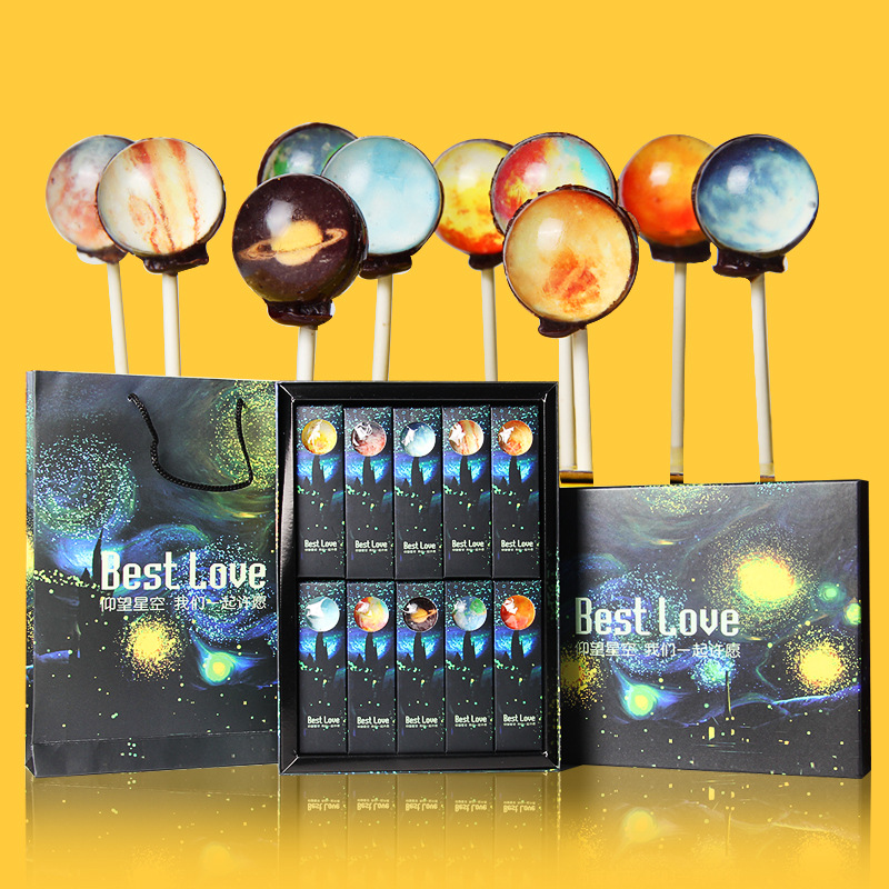 创意手工礼盒包装梵高礼盒星空手工糖节日礼品星空棒棒糖批发
