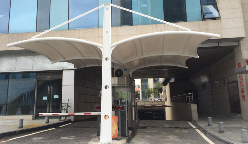 设计安装地下车库出入口膜结构顶棚 轻钢膜结构出入口 张拉膜雨篷