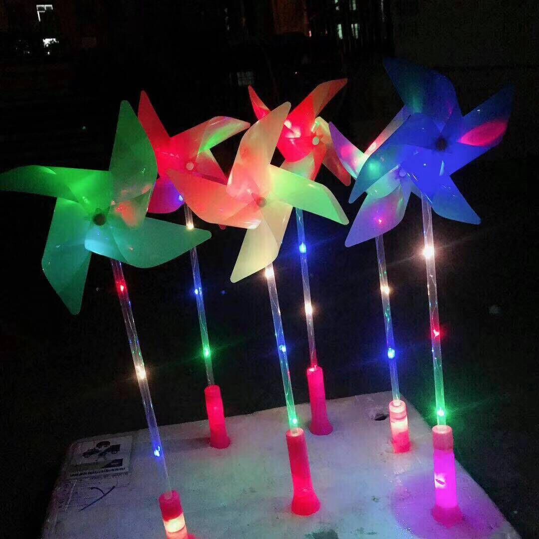 抖音网红led七彩闪光发光风车义乌夜市地摊热卖发光玩具厂家批发