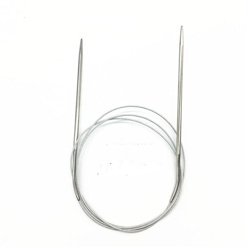 加长型环形针100120cm钢丝绳环形针不锈钢毛衣针圈针编织工具