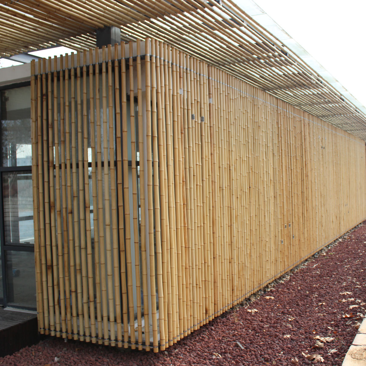 竹竿户外竹篱笆庭院围墙护栏围栏隔断装饰潢栅栏防腐竹竿子屏风帘