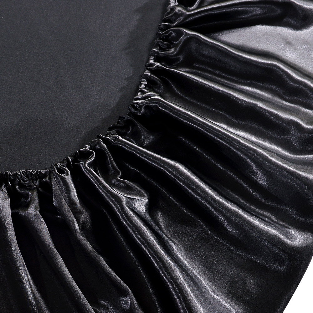 跨境美国尺寸纯色丝滑舒适家纺仿丝绸床笠fitted sheet量大优惠